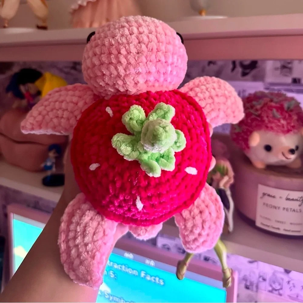 Crochet Strawberry turtle plush 🩷❤️💚 - Picture 1 of 4